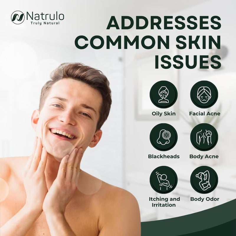 Natrulo Tea Tree Soap Natural Defense Tea Tree Oil Wash Bar for Face Body Remedy Soap Fights Acne Skin Irritation and Prevents Breakouts Deeply Cleansing Hydrating Cleanser for Calm Fresh Skin - Image 3