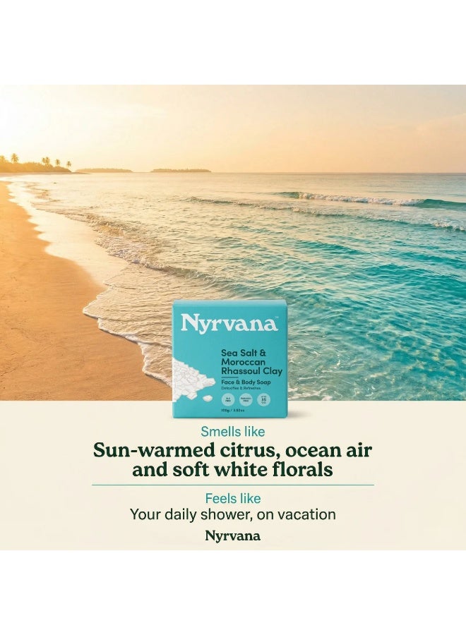 Nyrvana Sea Salt & Moroccan Rhassoul Clay Soap 
Detoxifies & Refreshes 100 Gram - Image 3