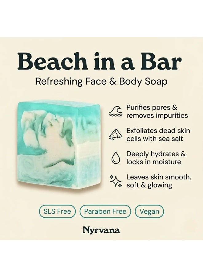 Nyrvana Sea Salt & Moroccan Rhassoul Clay Soap 
Detoxifies & Refreshes 100 Gram - Image 4