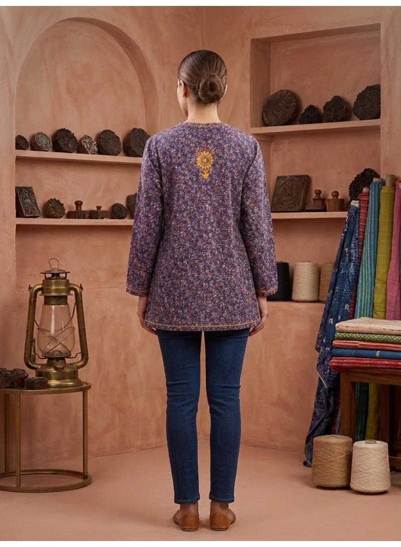 Alaya Hand Embroidered Chikankari Chiffon Kurti-ALFCRK115