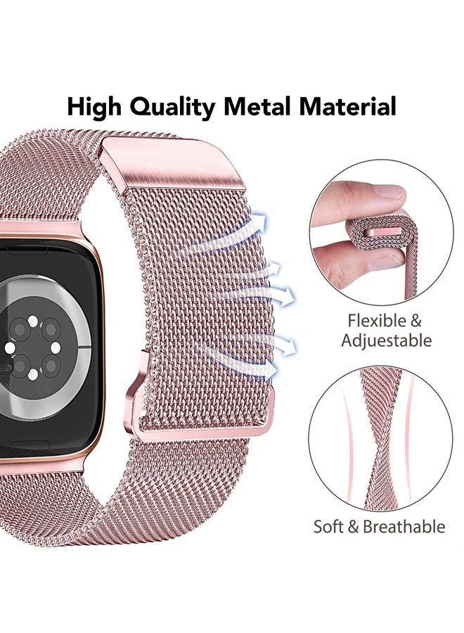 Mazuboho 3 Pack Metal Milanese Loop Band Compatible with Apple Watch Band 49mm 45mm 44mm 42mm for Women Men, Upgrade Magnetic Stainless Steel Mesh Strap for iWatch Series Ultra/8/7/6/5/4/3/2/1/SE