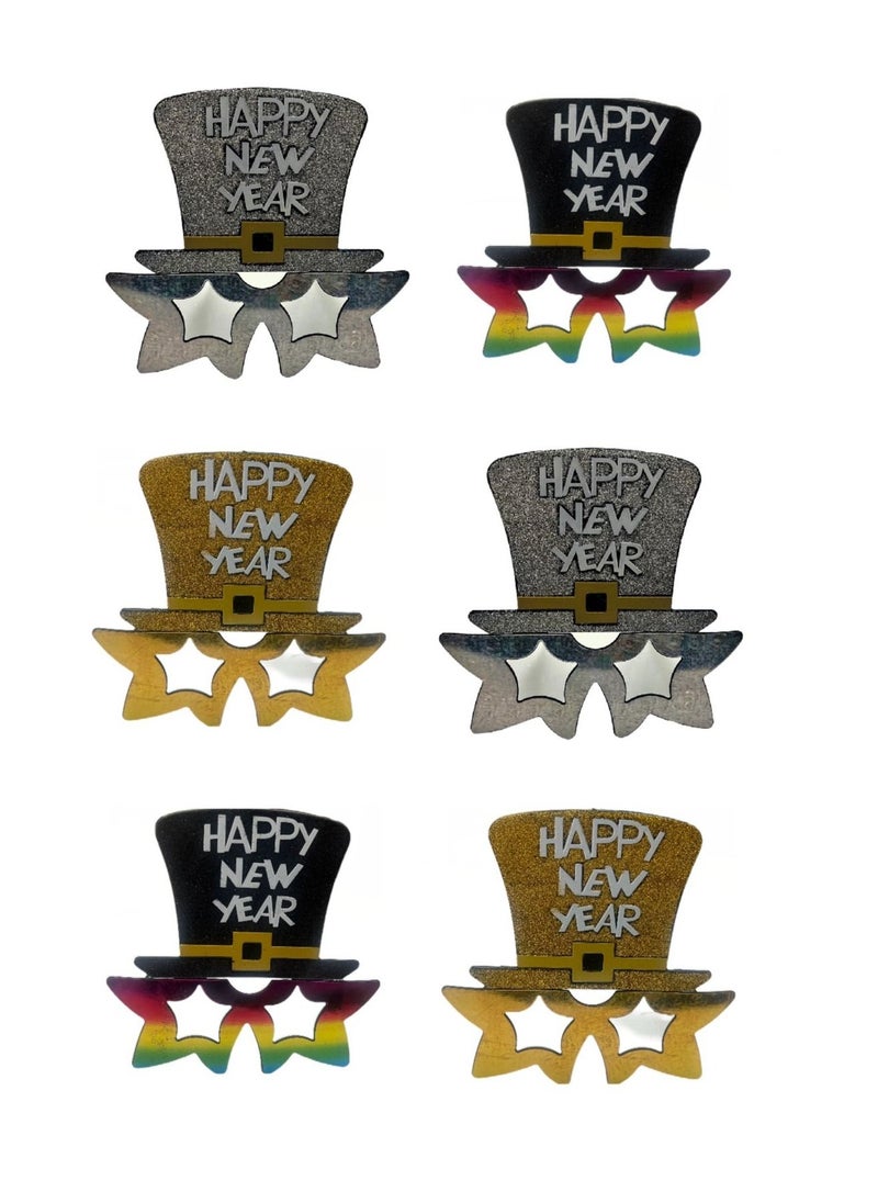 Boxwoods 6 PCS OF Shimmery  Party Glasses For New Year Celebration  - Image 1