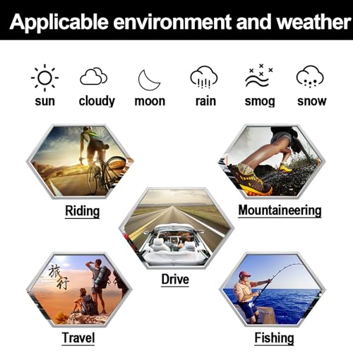 YIMI نظارات شمسية YIMI قطبية فوتوكرومية z87 للقيادة للرجال نظارات أمان نهارية وليلية (إطار أسود/عدسة سوداء) - Image 4