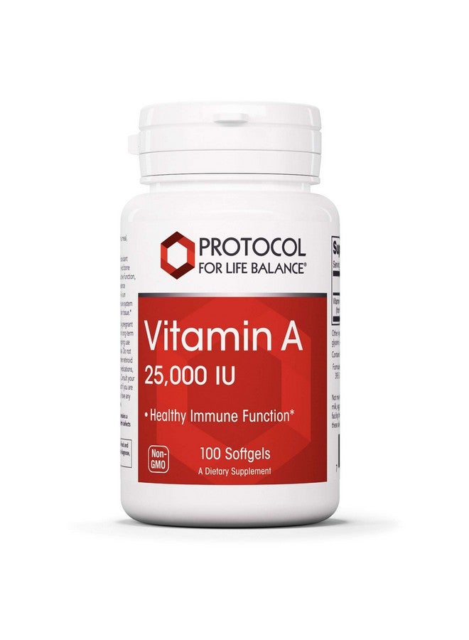 Protocol For Life Balance Protocol Vitamin A 25000 Iu Eye Retina And Immune Health 100 Softgels - Image 1