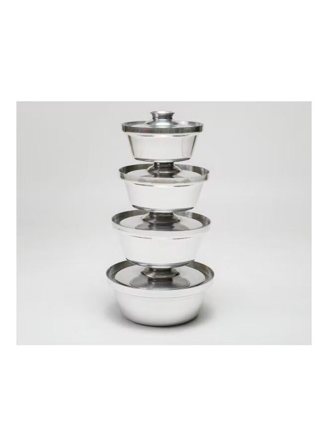 BASURRAH A set of conical aluminum pots from Al Saif Almasi, consisting of 4 pots, Egyptian made, size 16cm / 18cm / 20cm / 22cm - Image 1