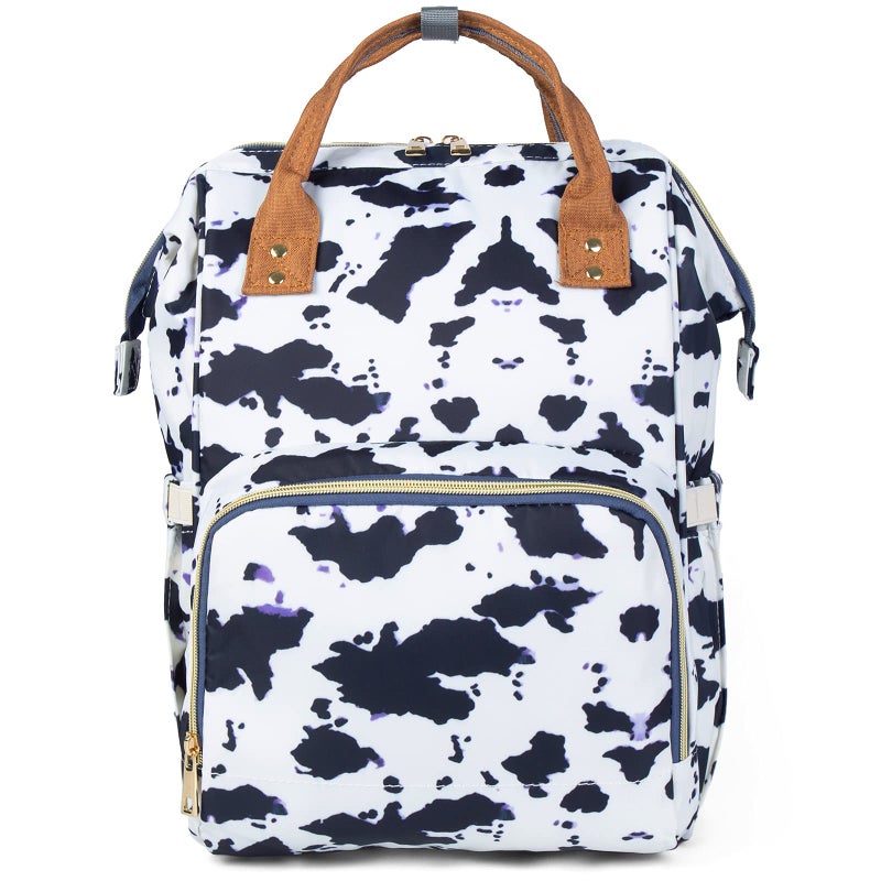 LIMHOO Diaper Bag Backpack, Waterproof Baby Care Bag, Women Travel Baby Nappy Changing Bag (Cow) - Image 1