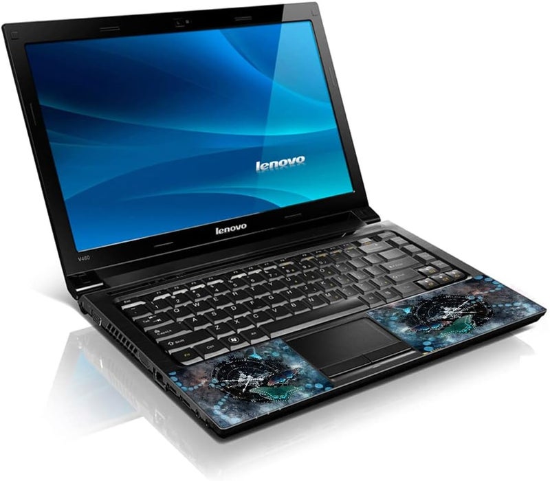 إل أس أس ملصق جلد لابتوب فني 15 15.6 بوصة يناسب 13.3 و14 و15.6 و16 بوصة من HP وDell وLenovo وApple وAsus وAcer وCompaq (مع وسادتين مجانيتين للمعصم) - ساعة وفراشة وزمن - Image 2