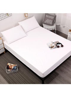 Y&D Waterproof Fitted Sheet Machine Washable Solid Color Mattress Protector Urine Care Sheet Suitable For Hotels Homestays Hihome White  - Image 3