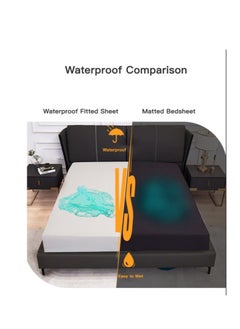Y&D Waterproof Fitted Sheet Machine Washable Solid Color Mattress Protector Urine Care Sheet Suitable For Hotels Homestays Hihome White  - Image 5