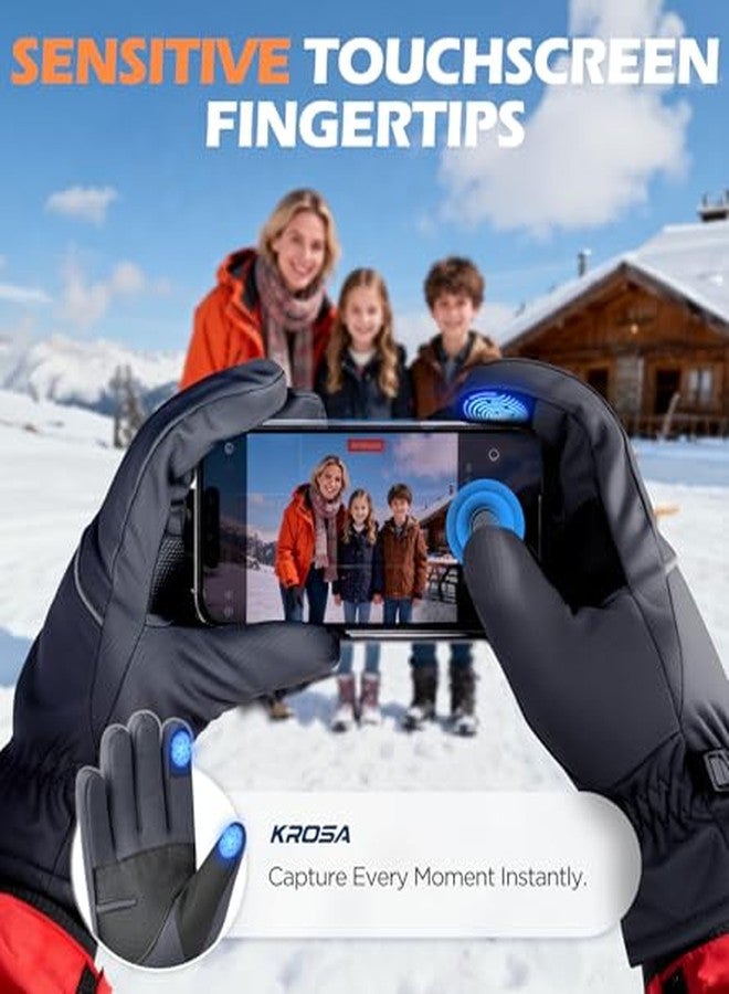 krosa -15°F Waterproof Winter Gloves for Women & Men, 3M Thinsulate Warm Ski Glove for Cold Weather, Touchscreen for Skiing Cycling Outdoor Sports - Image 4