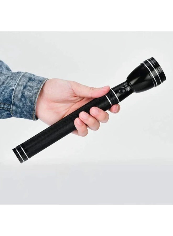 Denx 3 In 1 Rechargeable LED Flashlight 360LM High Brightness Torch Portable 5W LED Light Long Battery Backup 6 Hours Runtime Compact Handheld Light for Camping Hiking Emergency Use Black - Image 1