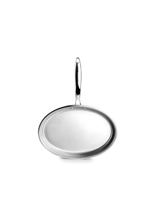 ibili مقلاة سمك طبيعية ثلاثية الطبقات 34x23 سم، مقلاة بيضاوية من الألمنيوم والفولاذ المقاوم للصدأ، مقلاة صحية بطبقات ثلاثية، توزيع حراري متساوي، كفاءة في استهلاك الطاقة، مقبض مقاوم للحرارة، آمنة للاستخدام في الفرن - Image 3