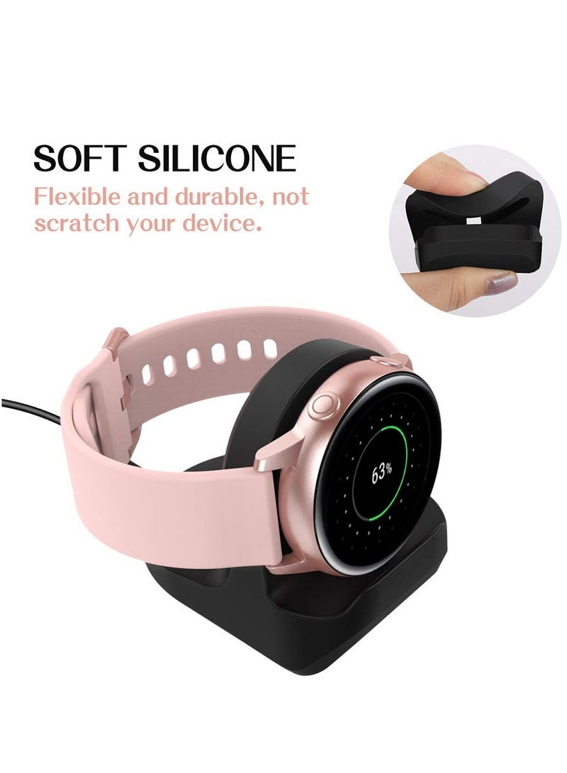 SOLARAE Charger Stand for Samsung Galaxy Watch 4/4 Classic, Silicone Charging Stand Non-Slip Base Charger Dock for Galaxy Watch 3 45mm 41mm, for Galaxy Watch Active 2/1 44mm 40mm (Black) - Image 4