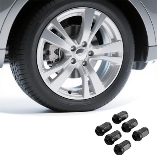 HZEL M12x1.5 Car Bulge Acorn Lug Nuts, 20PCS Carbon Steel Closed End Automotive Lug Nut, Vehicle Wheel Nut Replacement Accessories, Compatible with Lacrosse Equinox Impala (Black) - Image 4