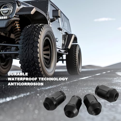 HZEL M12x1.5 Car Bulge Acorn Lug Nuts, 20PCS Carbon Steel Closed End Automotive Lug Nut, Vehicle Wheel Nut Replacement Accessories, Compatible with Lacrosse Equinox Impala (Black) - Image 5