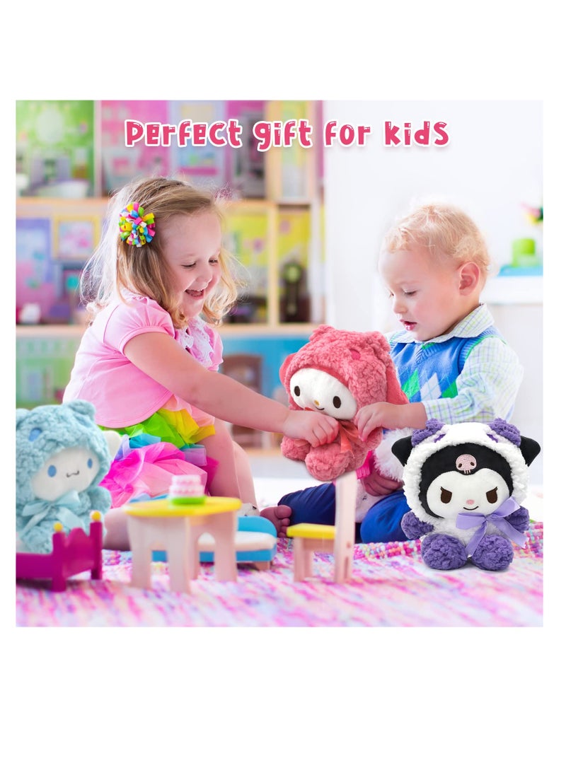 KASTWAVE 8" Plush Toy, 3 Pcs Plushies Stuffed Animal Doll,   Cartoon Anime Plush Gift for Girls Teens Fans Birthday Decoration  - Image 2
