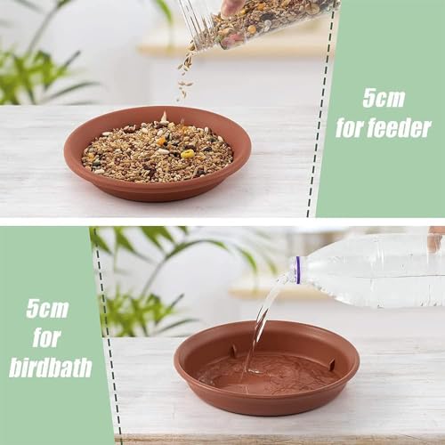 BIRDSHALA Pack of 2 Bird Feeder for Water & Seed Bird Bath Trey for Balcony, Garden, Trees & Wall mounting, Attracting Wild Birds - Image 4