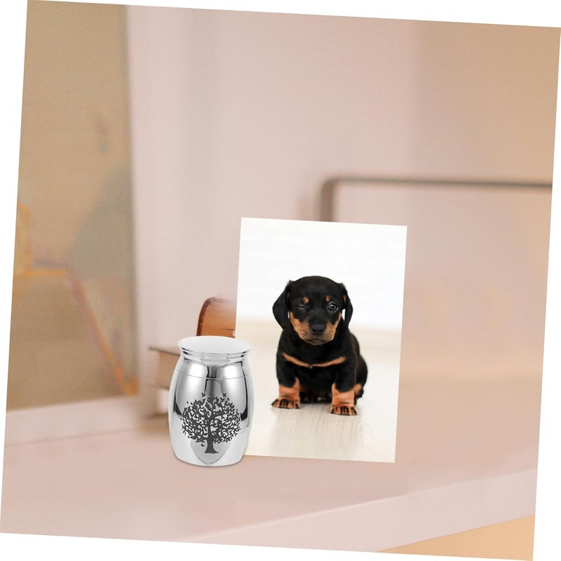 Sand resistant HANABASS Stainless Steel Pet Urn for Dog Cat Ashes Urn for Ashes Pet Hair Commemorative Jar Adjustable build - Image 3