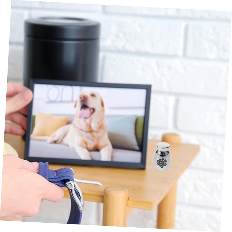 Sand resistant HANABASS Stainless Steel Pet Urn for Dog Cat Ashes Urn for Ashes Pet Hair Commemorative Jar Adjustable build - Image 5