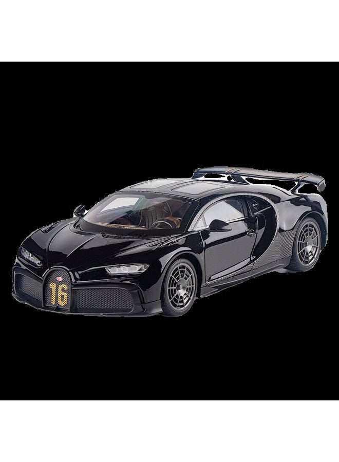 Black Mamba Bugatti Chiron 1：18 Blue Car Model Toy For Children, Alloy Car Collectible Display Piece Gift - Image 4