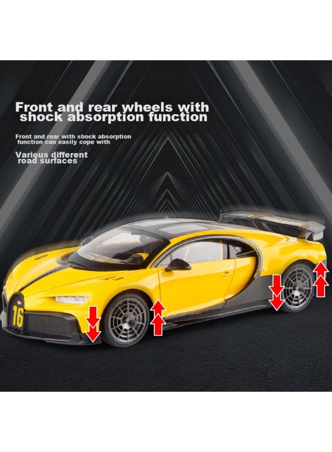Black Mamba Bugatti Chiron 1：18 Blue Car Model Toy For Children, Alloy Car Collectible Display Piece Gift - Image 2