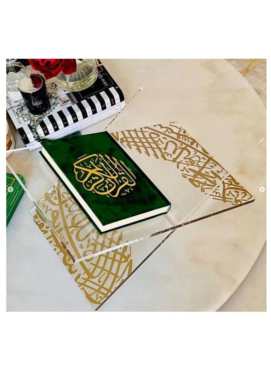 HILALFUL Acrylic Glass Holy Quran Stand | Transparent Rehal Stand with Arabic Golden Calligraphy | Modern Quran Holder | Elegant Design | Islamic Gift for Ramadan, Eid, Birthdays - https://f.nooncdn.com/p/pzsku/ZD8895F3B1C2C591EF804Z/45/_/1734181553/c29cdcd2-bde9-4b3a-9e89-48aa52068d51.jpg?width=original