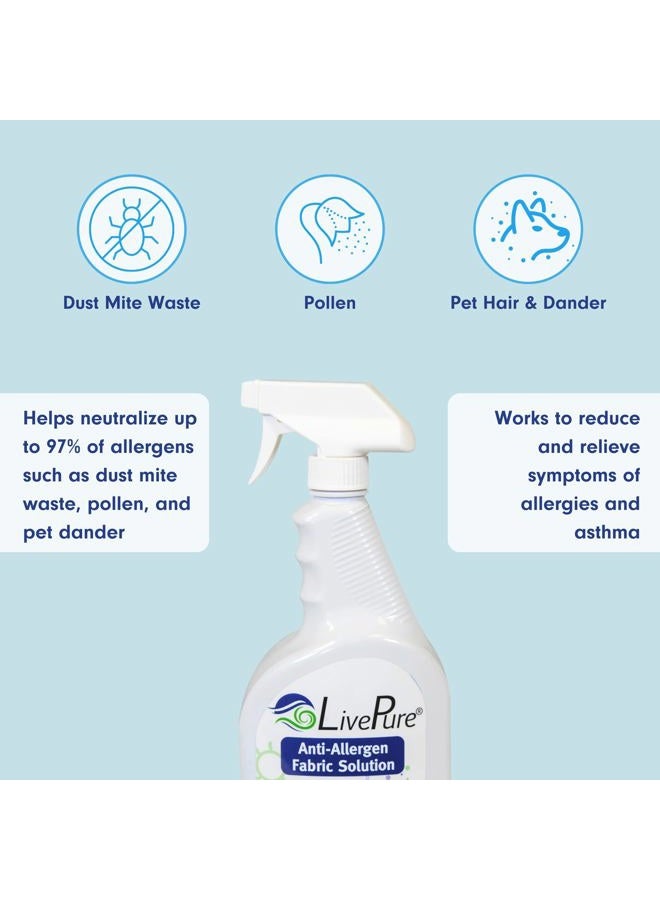 Live Pure Anti-Allergen 32 OZ Fabric Spray for Household Surfaces - Image 2