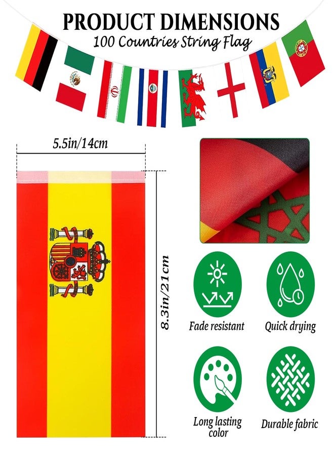 CrysGuard 100 Countries String Flag Banner Set- 82Ft International World Flags Bunting Durable Mini Polyester Flags for Party Decorations, Classroom, Sports Events, Olympics, World Cup & Cultural Festival Decor - Image 3