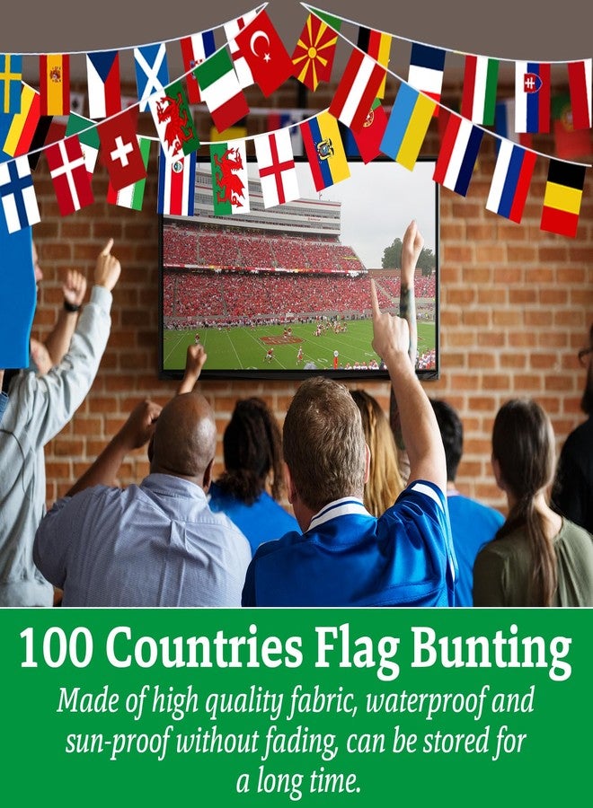 CrysGuard 100 Countries String Flag Banner Set- 82Ft International World Flags Bunting Durable Mini Polyester Flags for Party Decorations, Classroom, Sports Events, Olympics, World Cup & Cultural Festival Decor - Image 2