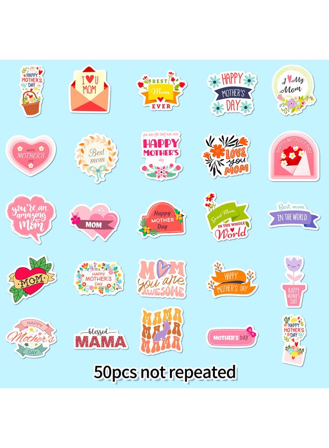 الأزرق جي دبليو 50 زهرة عيد الأم سعيد ملصقات محطة الاستقلال باقات الزهور تغليف الزهور الزخرفية هدايا العيد ملصقات الهدايا - Image 3