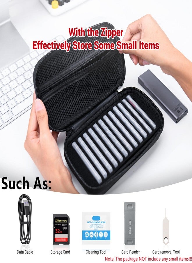 Kiorafoto EVA PU M.2 SSD Holder with 12 Clear M.2 NVMe Cases for 2280/2260/2242/2230 SSDs, Water-Resistant & Shockproof with Zipper Pocket & Carry Handle - Image 5