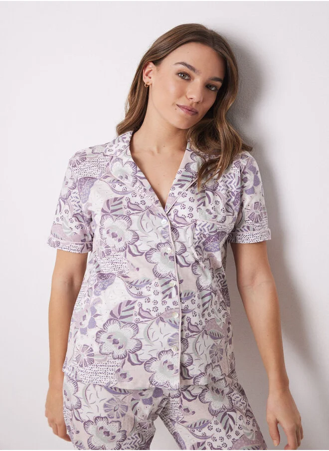 women'secret Floral 100% cotton classic pyjamas