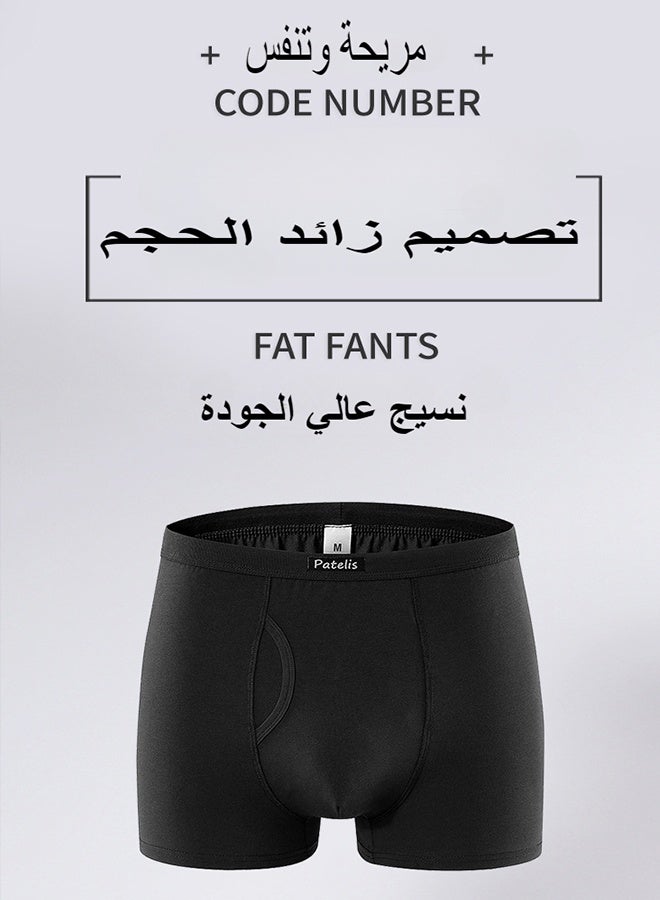PATELIS 3 Pack Plus Size Men High Elastic Waist Big Size Boxer Briefs -Cotton Fabric Loose Fit Design Fits 90-220kg  No Rolling Down  - Image 5