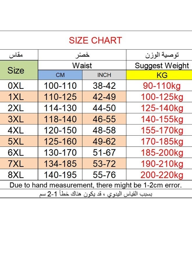 باتيليس مجموعة من 3 سراويل بوكسر رجالية بمقاسات كبيرة لوزن 90-220 كجم، سراويل قصيرة مريحة بمقاس كبير، حزام خصر مطاطي عالي الجودة من نسيج قطني، 4XL 5XL 6XL 7XL 8XL - Image 2