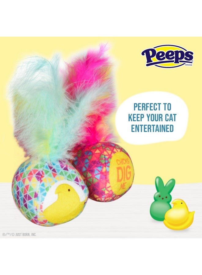 Peeps for Pets Jingle Bell Catnip Toys, 2 Pack in Assorted Colors | Feather Cat Toys with Bell and Catnip from | 2 Pack Fabric Plush Cat Toys - Image 4