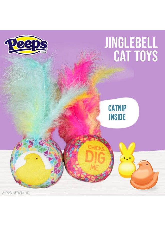 Peeps for Pets Jingle Bell Catnip Toys, 2 Pack in Assorted Colors | Feather Cat Toys with Bell and Catnip from | 2 Pack Fabric Plush Cat Toys - Image 5