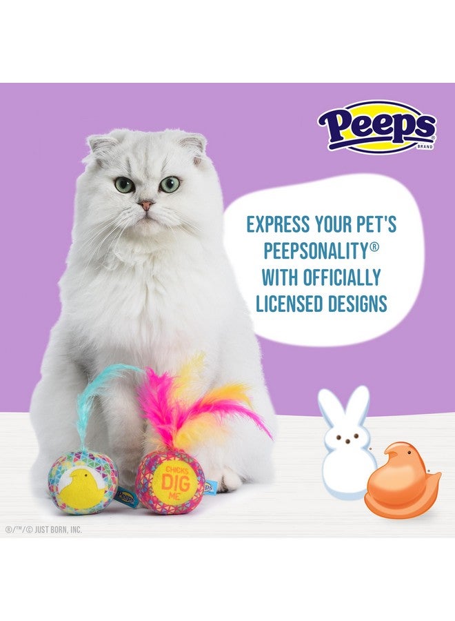 Peeps for Pets Jingle Bell Catnip Toys, 2 Pack in Assorted Colors | Feather Cat Toys with Bell and Catnip from | 2 Pack Fabric Plush Cat Toys - Image 2