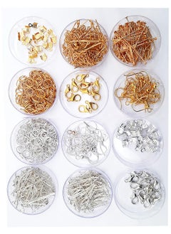 eshoppee eshoppee Jewellery Making kit Material, Fitting kit Includes Lobster Claps, Jump Ring, keel, kunda, Earring, Necklace end Locking, chhalle,Ring, etc. (Silver Gold)  - Image 2