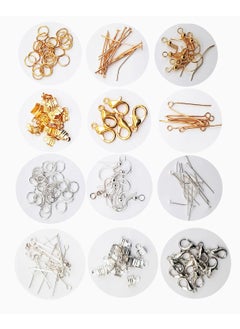 eshoppee eshoppee Jewellery Making kit Material, Fitting kit Includes Lobster Claps, Jump Ring, keel, kunda, Earring, Necklace end Locking, chhalle,Ring, etc. (Silver Gold)  - Image 3