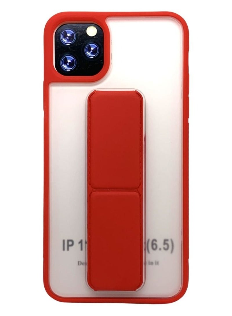 Protective Case Cover With Magnet Holder Hand Grip For iPhone 11 Pro White/Red - Image 2