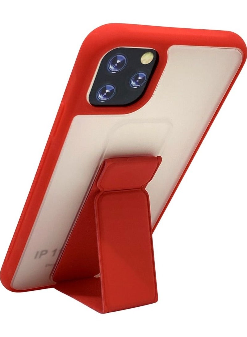 Protective Case Cover With Magnet Holder Hand Grip For iPhone 11 Pro White/Red - Image 3