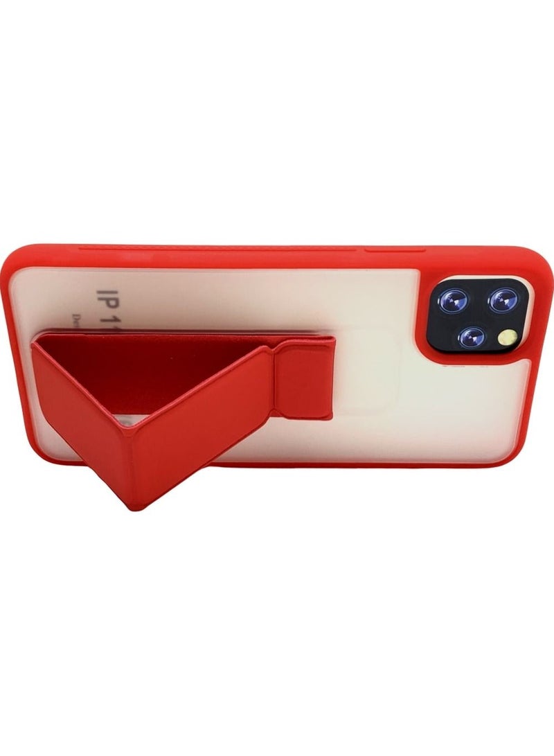 Protective Case Cover With Magnet Holder Hand Grip For iPhone 11 Pro White/Red - Image 4