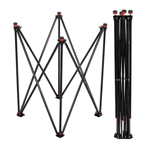 TS Playy Heavy-Duty Iron Adjustable & Foldable Carrom Stand – Extra Wide, Sturdy Design for 32", 33", 35" & Club Carrom Boards | Includes Carrom Coins, Striker & Powder (Black) - Image 2