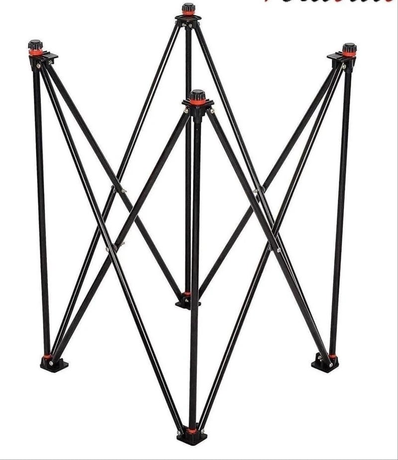 TS Playy Heavy-Duty Iron Adjustable & Foldable Carrom Stand – Extra Wide, Sturdy Design for 32", 33", 35" & Club Carrom Boards | Includes Carrom Coins, Striker & Powder (Black) - Image 4