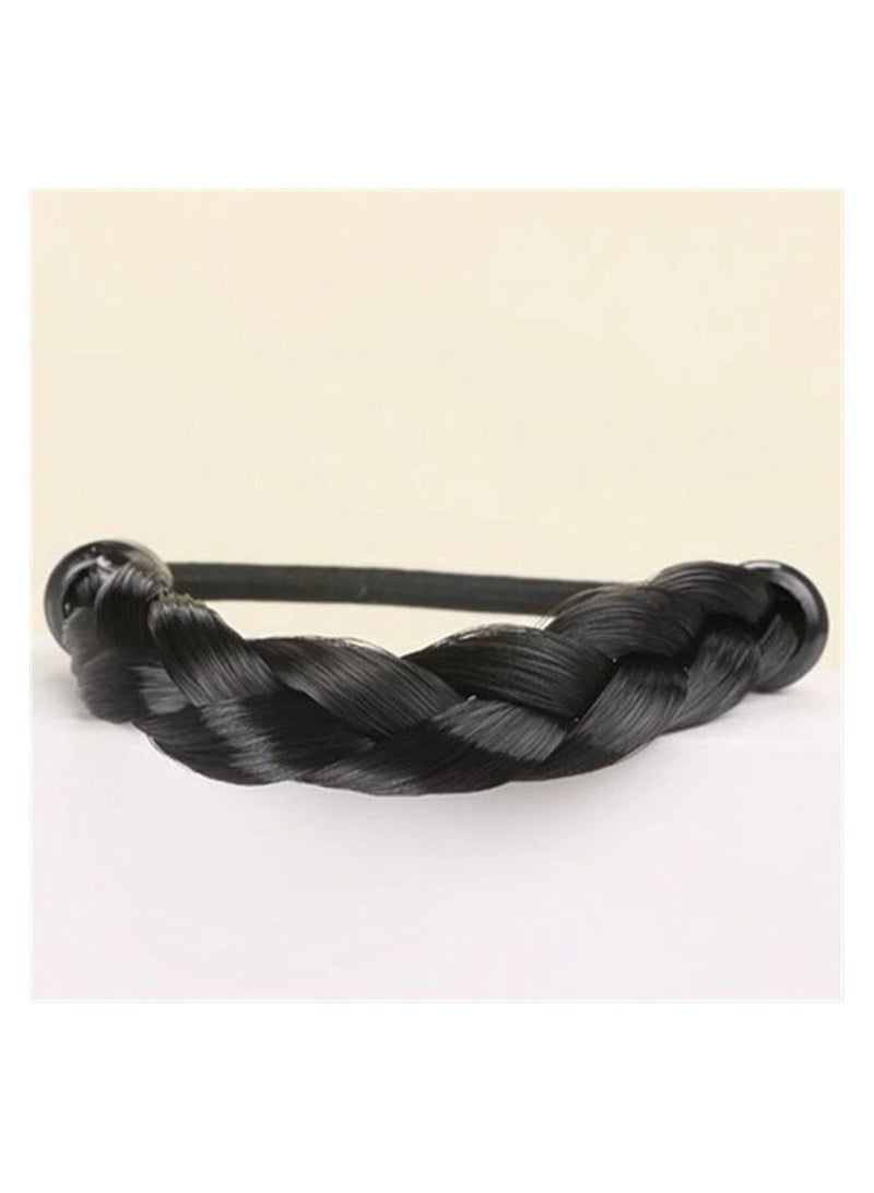 إستيل شريط مرن مع شعر مستعار جديلة شعبية مستقيم الاصطناعية ملحقات الشعر ذيل حصان هيرباند العلاقات الشعر المطاط - Image 2