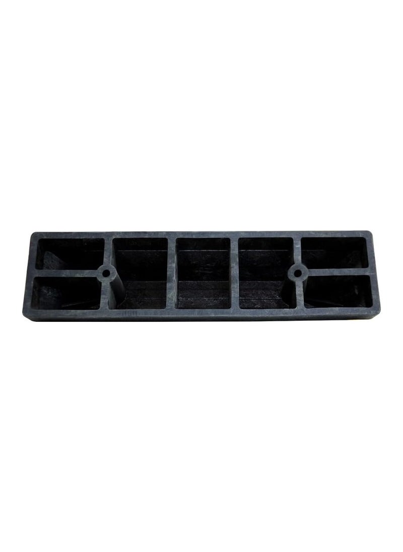 BERRY Berry 57CM Wheel Stopper – Heavy Duty Rubber Parking Blocks with Yellow Strips for Car Parking Areas | Set of 4 Black Wheel Stoppers  - Image 2