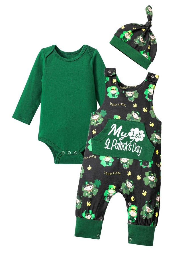 KANGKANG St Patricks Day Baby Boy Outfit 12-18 Months Baby Boy St Patricks Day Outfit Bodysuit Green Romper Lucky Pants - Image 1