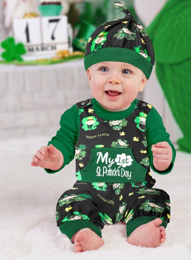 KANGKANG St Patricks Day Baby Boy Outfit 12-18 Months Baby Boy St Patricks Day Outfit Bodysuit Green Romper Lucky Pants - Image 2