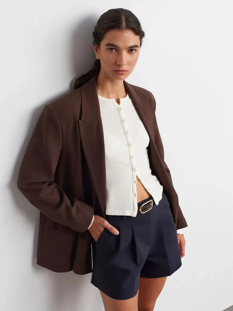 ديلفين DILVIN Ribbed Button-Front Cardigan