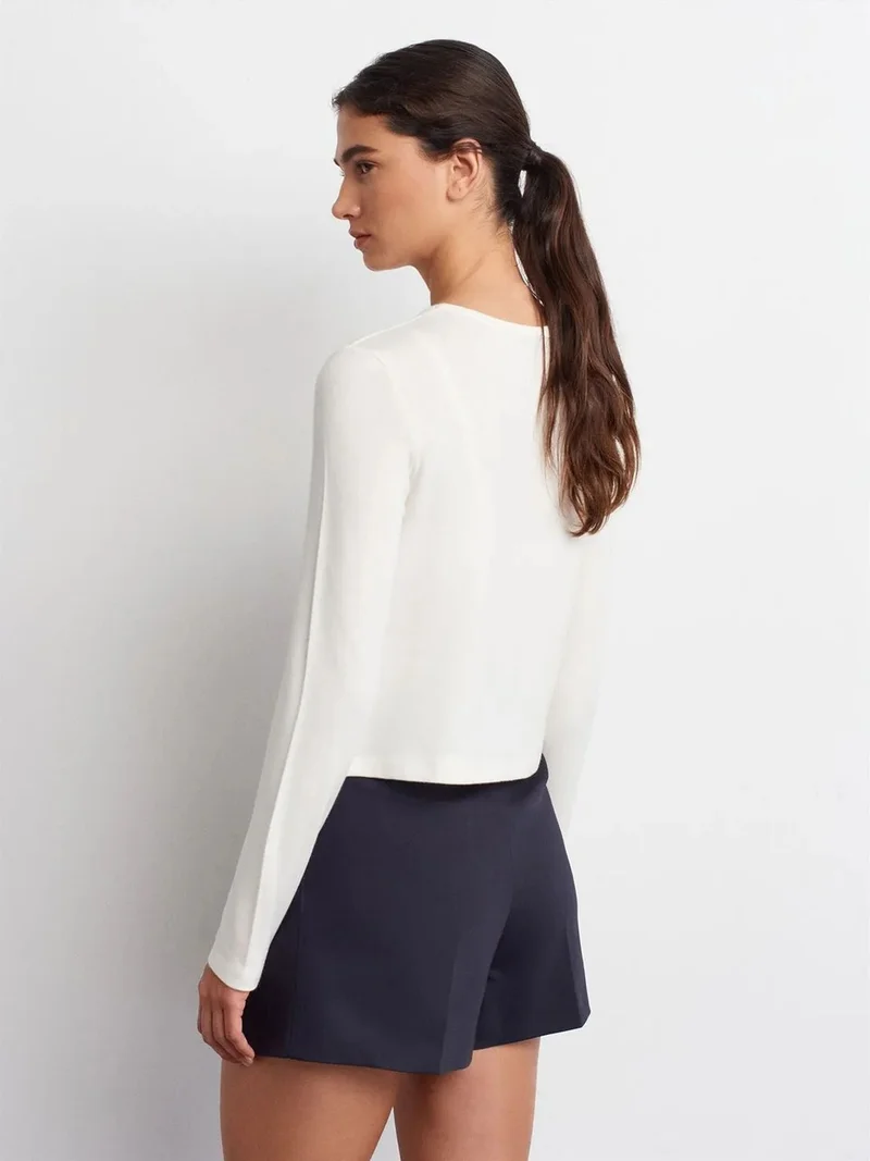 ديلفين DILVIN Ribbed Button-Front Cardigan